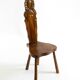 Solid wood chair with an ornate, hand-carved backrest – Made in Spain