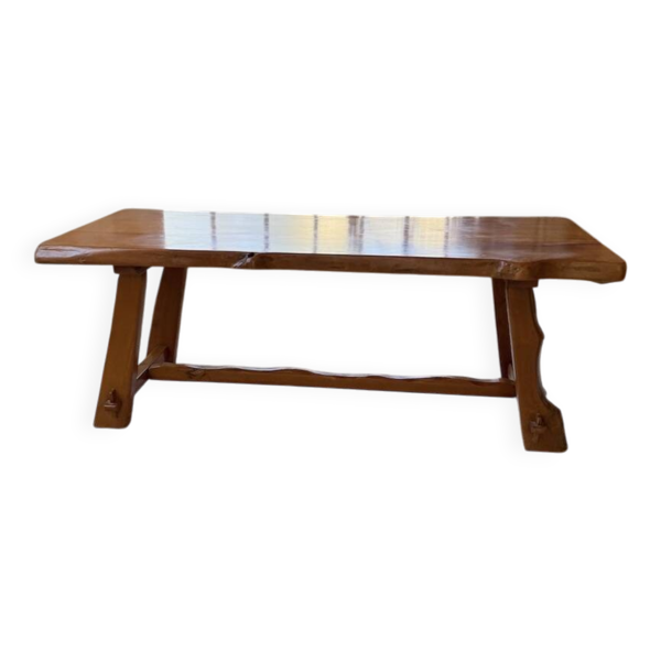 Table de ferme Aranjou orme blond 1950