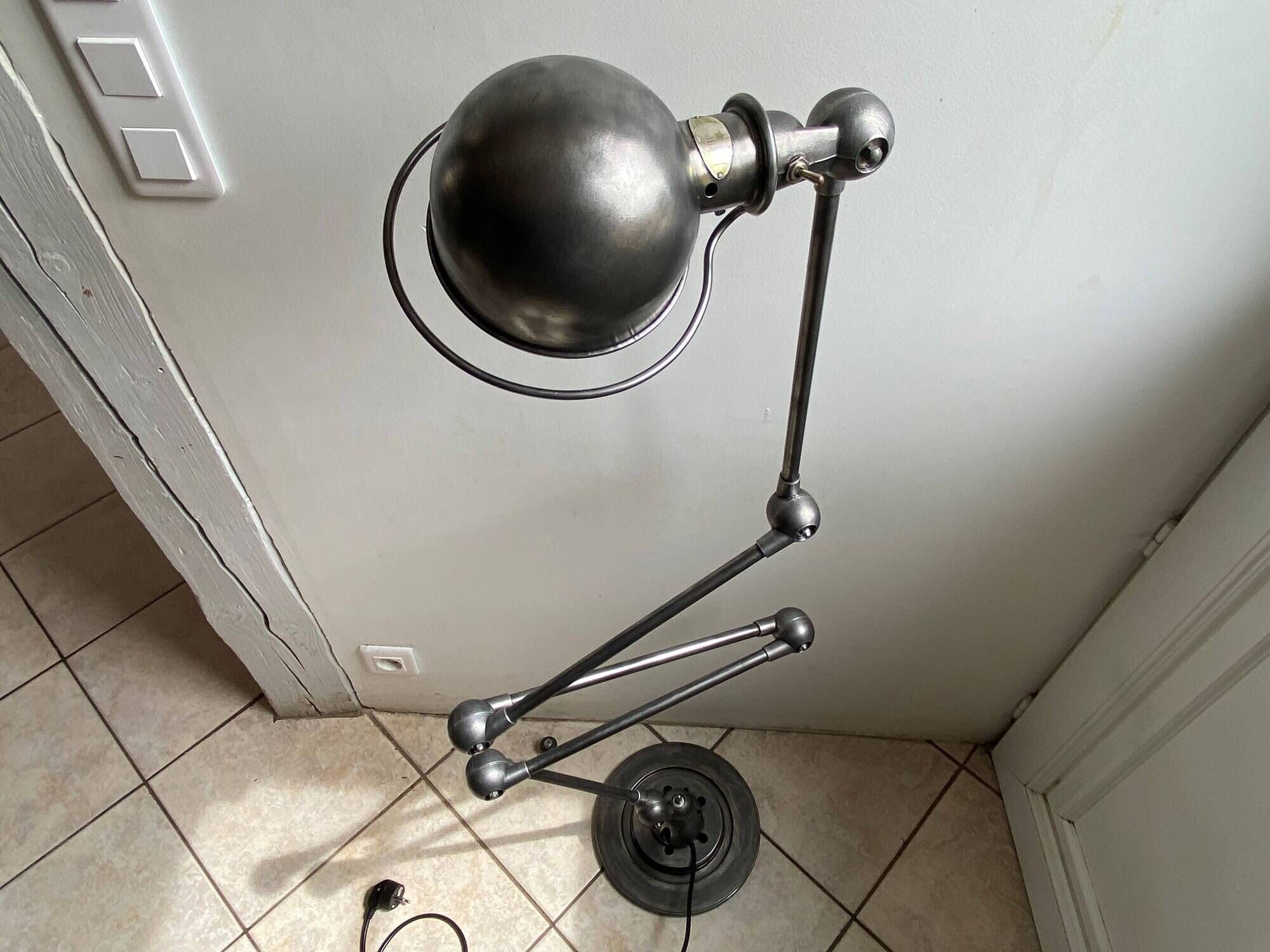 Jieldé 5-arm floor lamp, 40cm, graphite, industrial style, Jean Louis Domecq, 1950s vintage