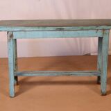 Former Burmese teak bench original blue patina