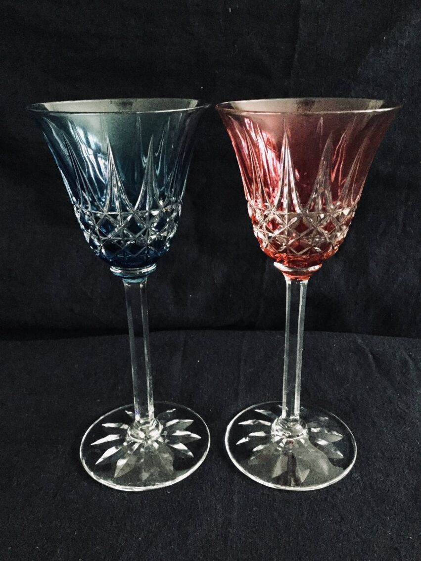 Paire de verres à vin du Rhin Roemer en cristal de Saint Louis modèle Tarn  | Selency