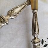 Salad servers in horn and silver metal