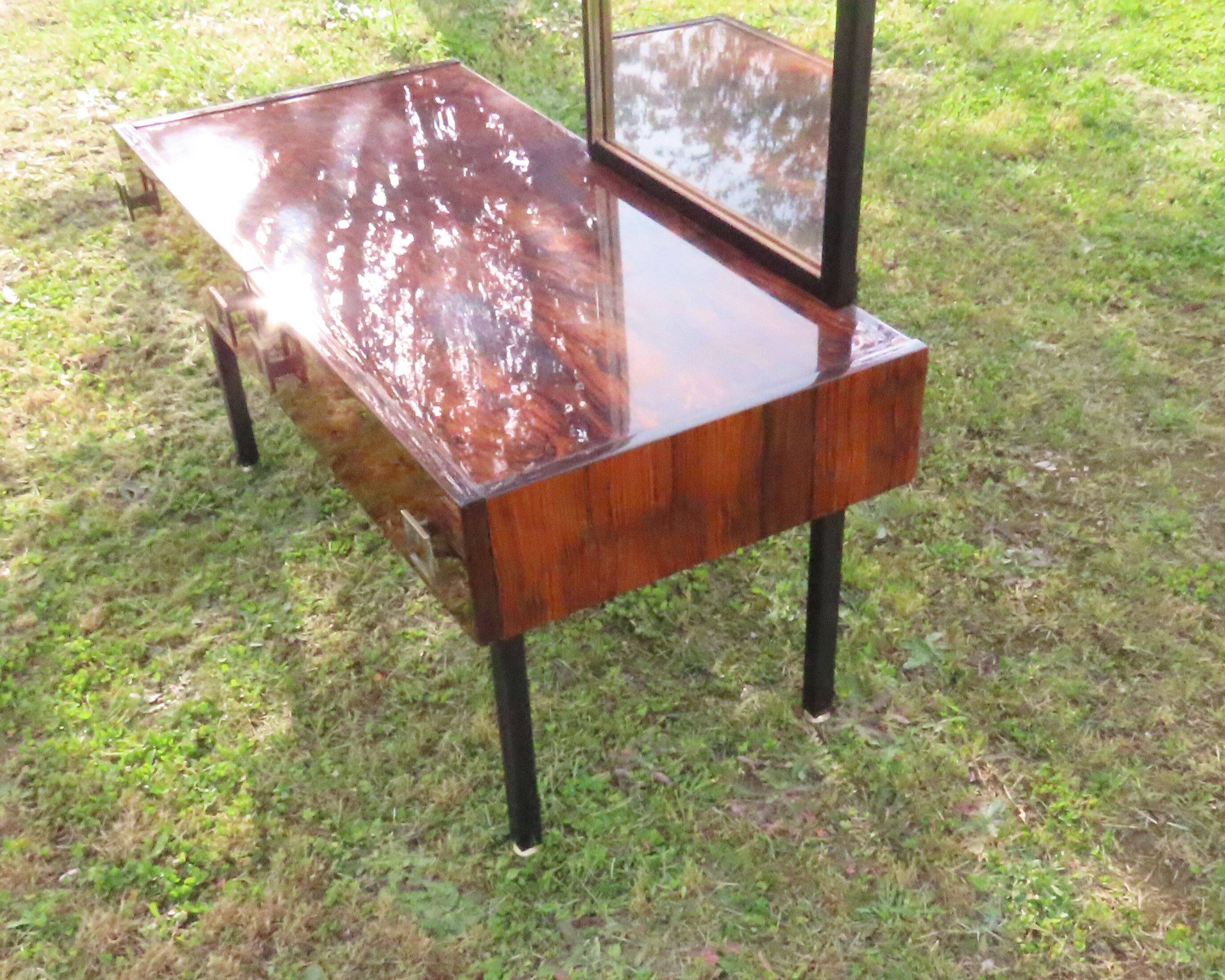 Dressing Table Console Entrance Furniture in Rosewood with Mirror
