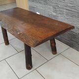 Vintage Brutalist Coffee Table in Solid Oak
