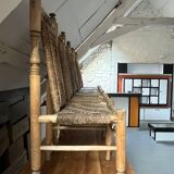 6 wooden and rope chairs attributed to Adrien Audoux & Frida Minet