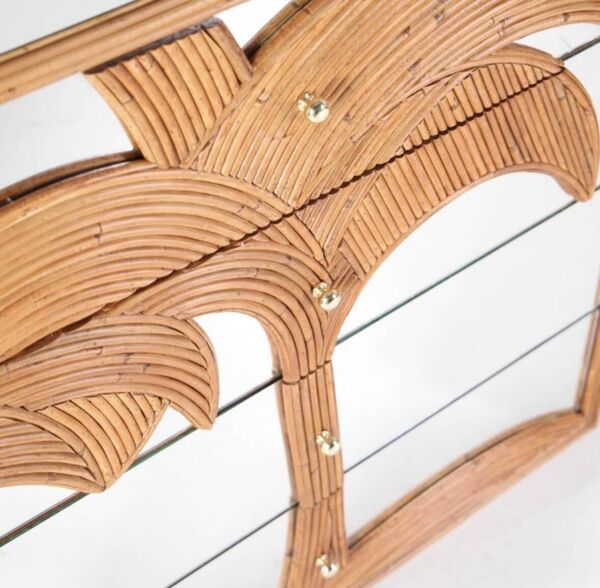 Commode « palmiers: en rotin et miroir