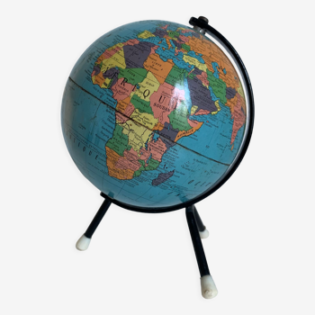 Vintage globe 1960 terrestrial small tripod Taride - 17 cm