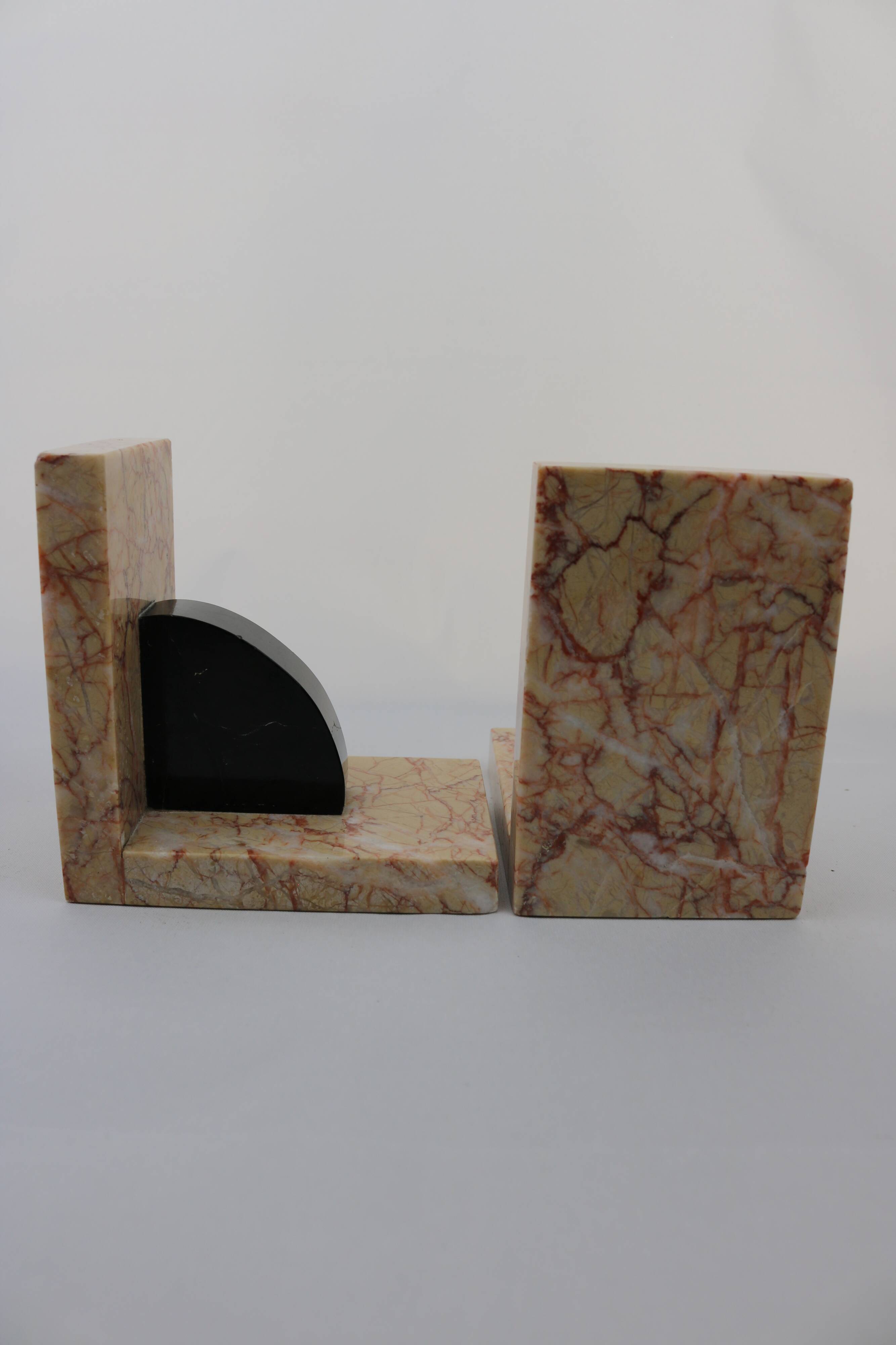 Art Deco Marble Bookends