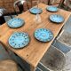 Oak farm table with two drawers
