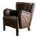 Vintage Danish "1669" Armchair in Brown Leather by Fritz Hansen, 1940s