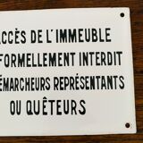 Old enamelled plaque of building