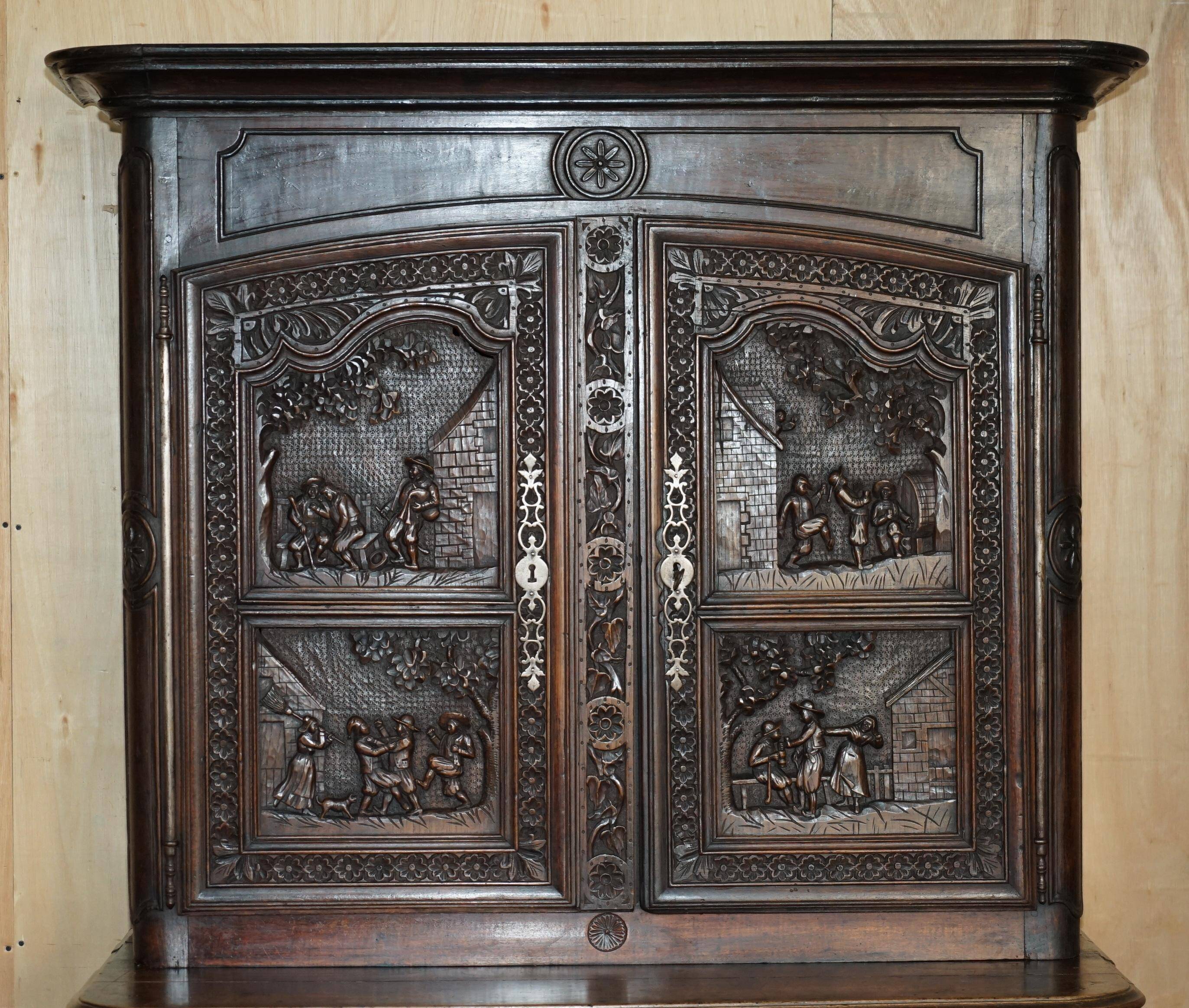 Antique Dutch carved placard, circa 1860.