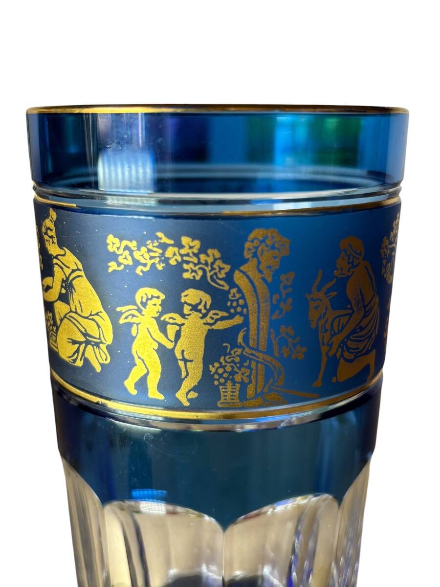 Set of 5 Val Saint Lambert Crystal Glasses Renaissance Style H14cm