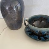 Ceramic lamp, 2 M fabric cable, cotton lampshade