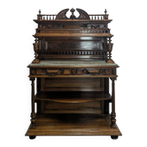 Renaissance-style dessert table in solid walnut
