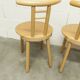 Set of 3 minimalist chairs in light wood 1980 Italy