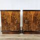 1940 Art Decò nightstands in walnut with door and shelf