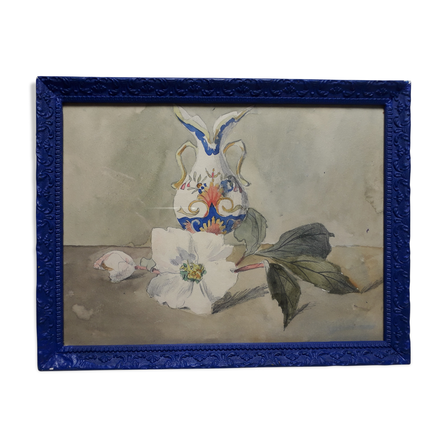 White vase and anemone