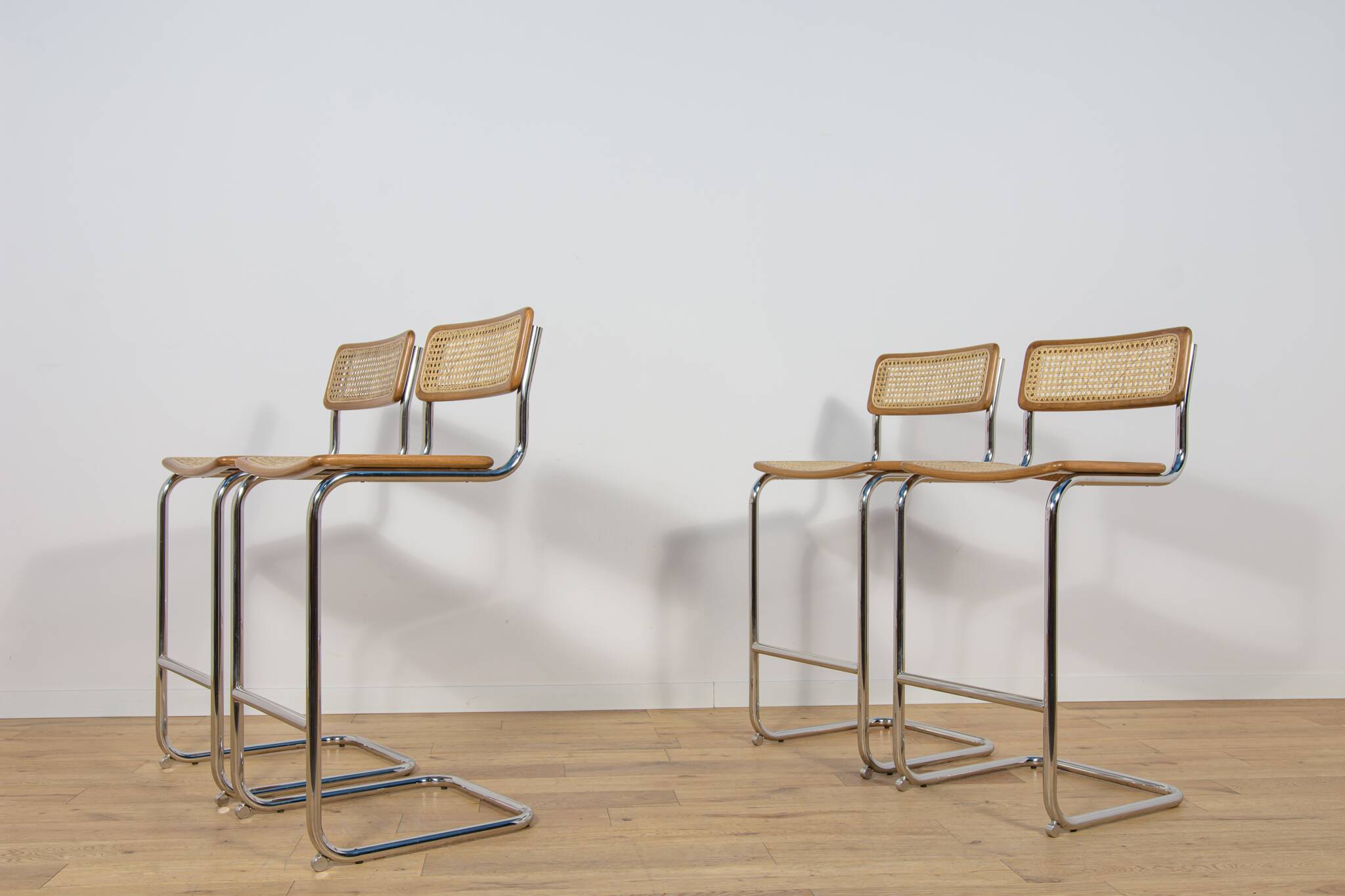 Chrome-Plated Bar Stools Typ Cesca, Italy, 1970s