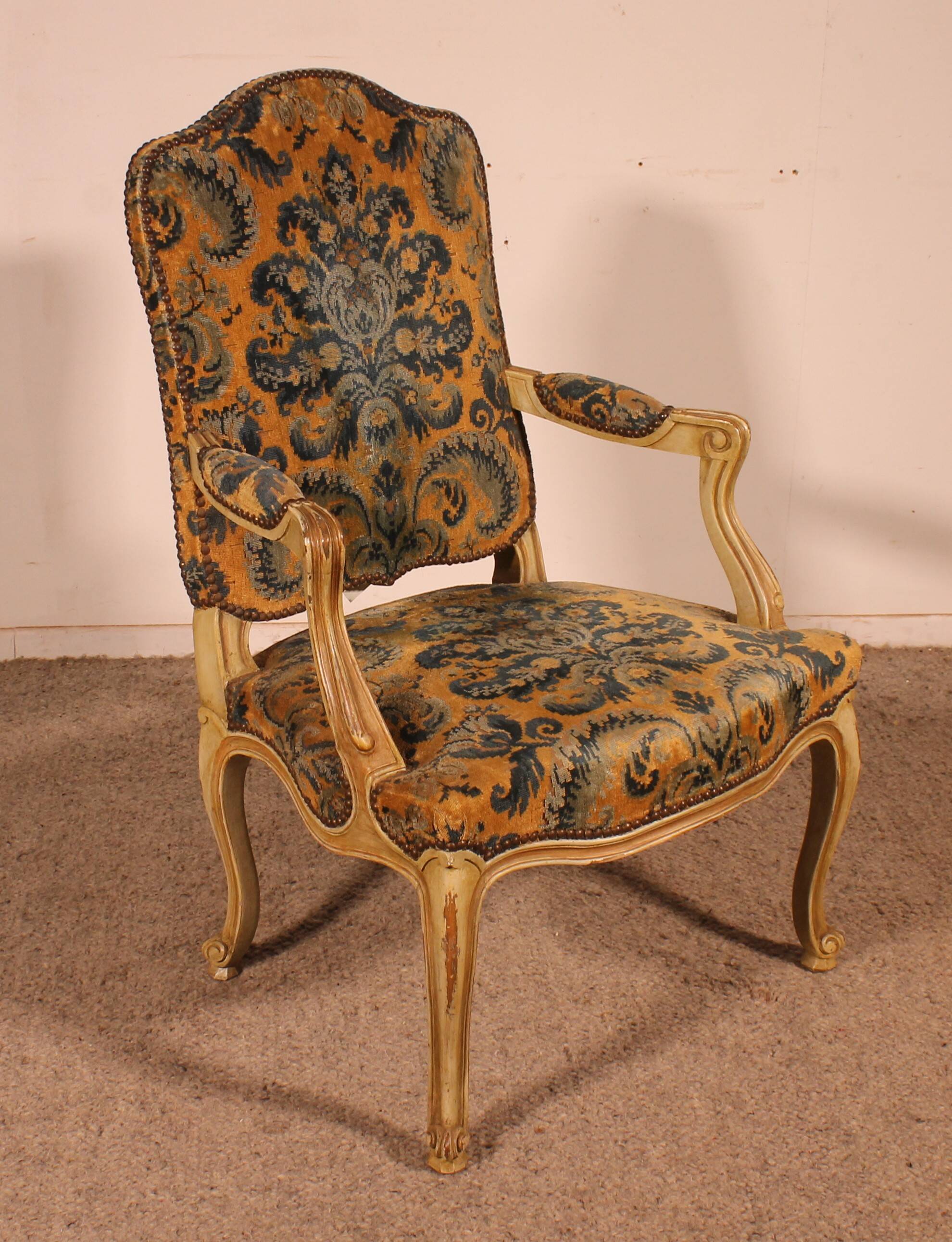 carved armchair with a Louis XV style - 19th century