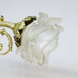 2 19th Century Gilt Bronze Wall Sconces with Molded Glass Globes in the Shape of