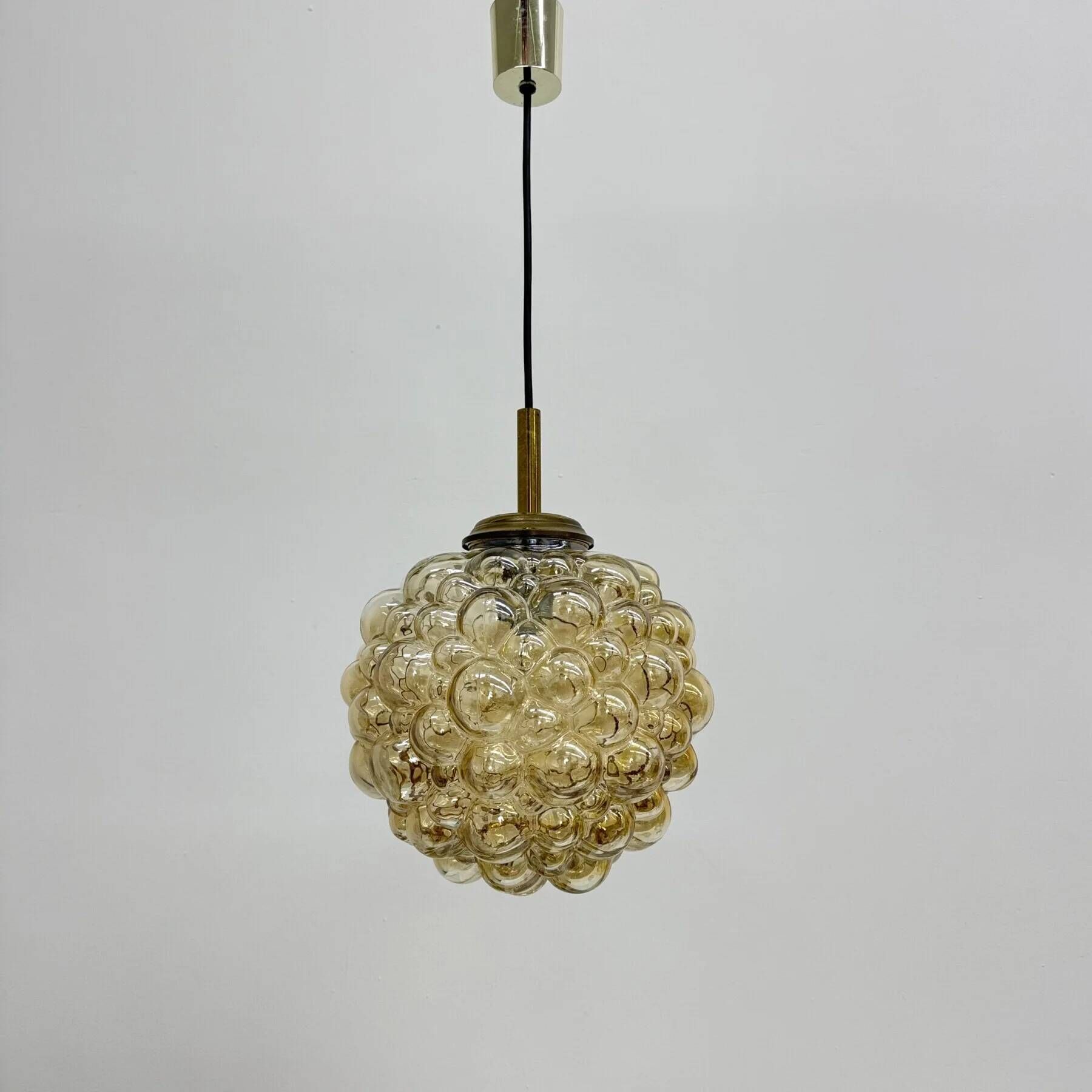 XL Helena Tynell glass bubble hanging lamp pendant, 1970s