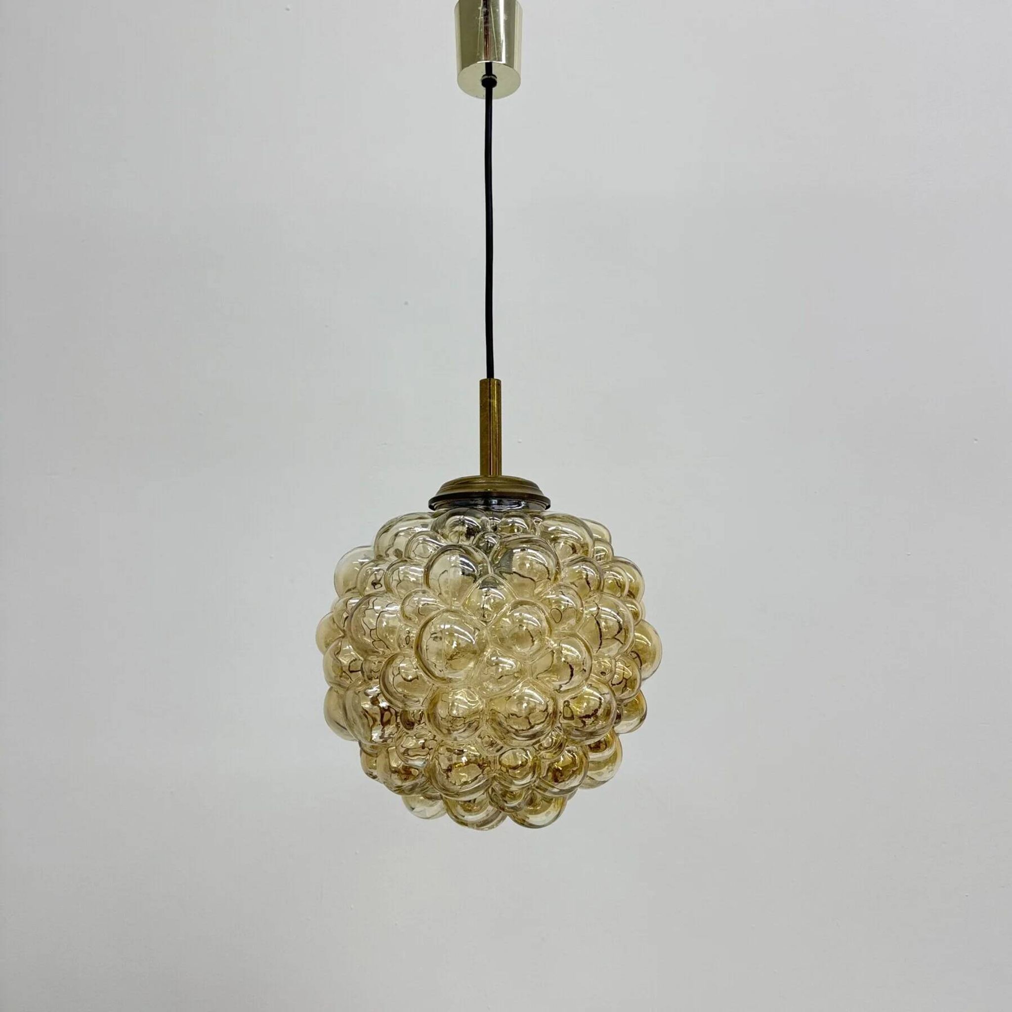 XL Helena Tynell glass bubble hanging lamp pendant, 1970s