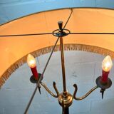 Lampadaire vintage "doré" à franges b 55 h 160