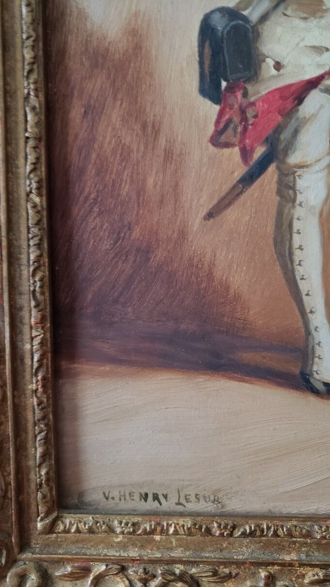 Pair of oils on panel by henri victor lesur