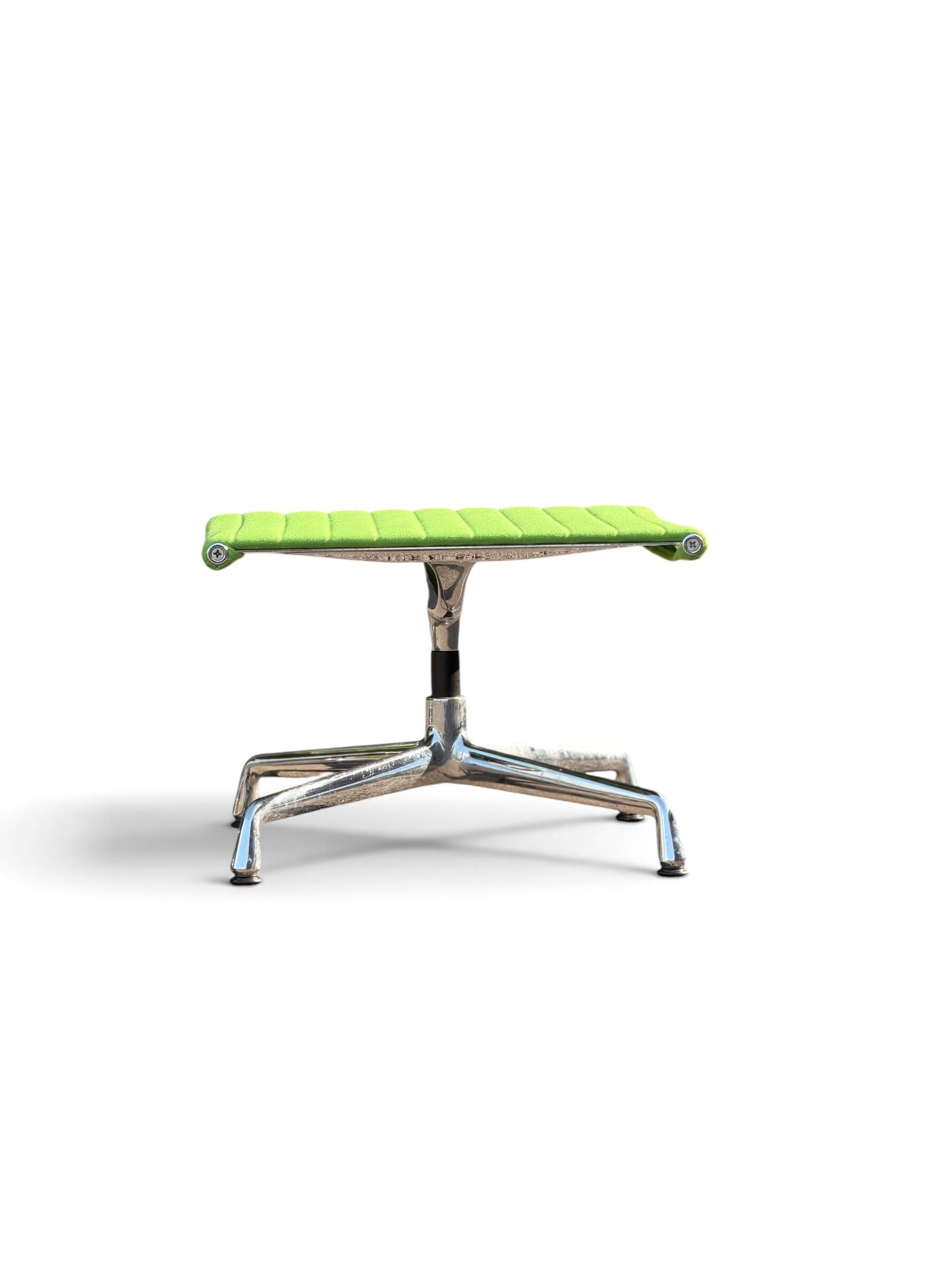 Eames EA 124 Armchair & EA 125 Ottoman for Vitra - Green Fabric