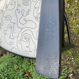 Pair of Thonet armchairs model 225 in stained black beech.