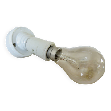 Minimalist art deco wall lamp, porcelain, 1930s-40s