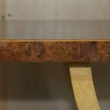 Large console in walnut, satinwood and oak by Andrew Varah.