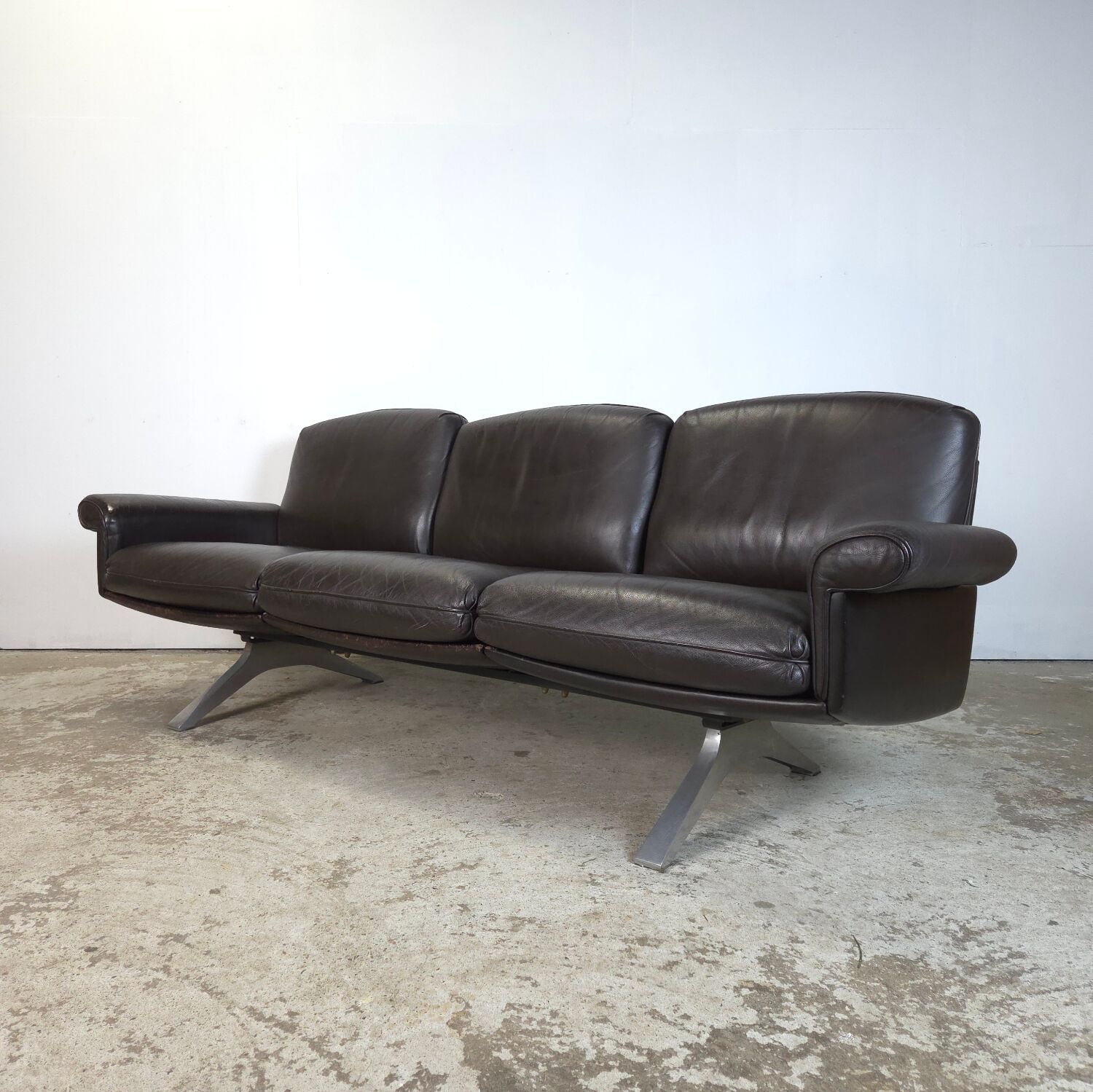 De Sede DS-31 vintage 1960s design leather 3-seater sofa
