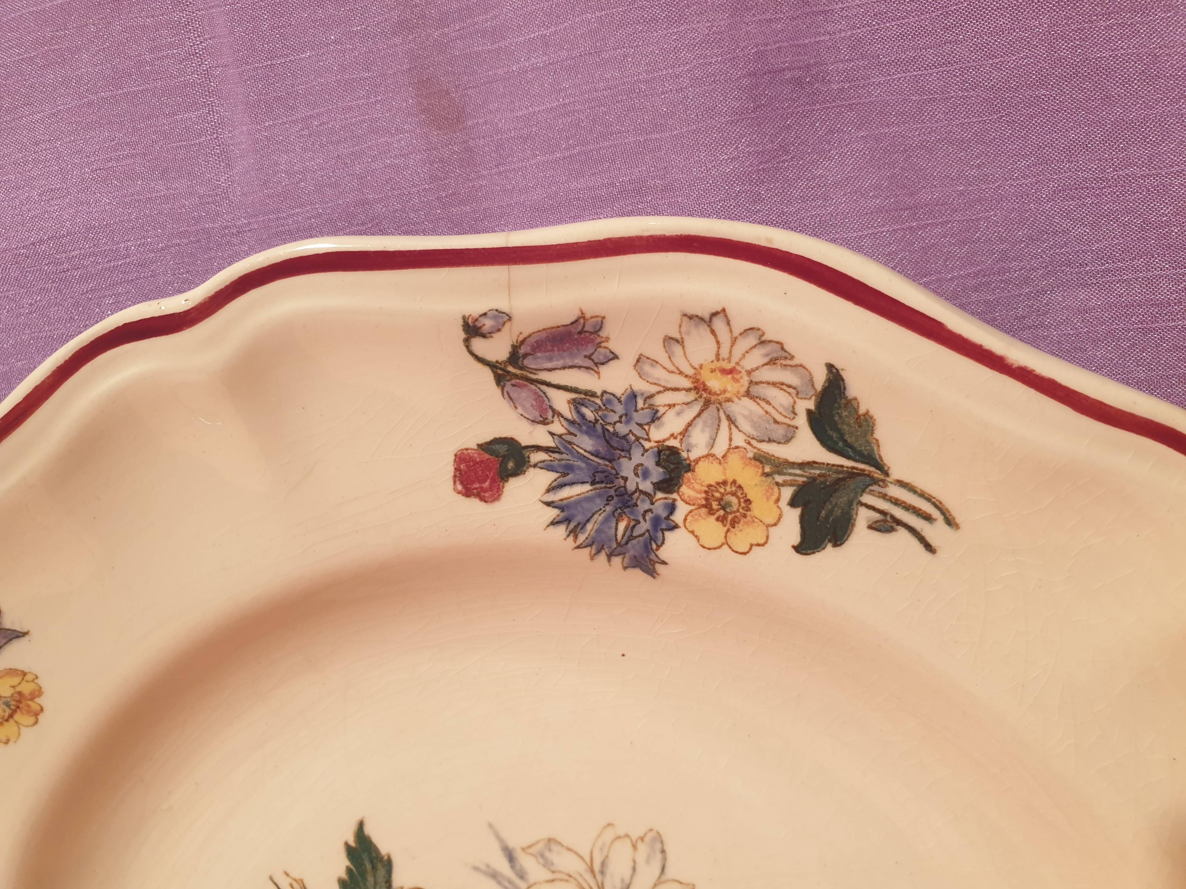 3 flat plates 3 soup plates Agreste Digoin Sarreguemines