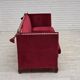 1970s, Danish 3-seater drop arm "Spanish" sofa, red furniture velour.