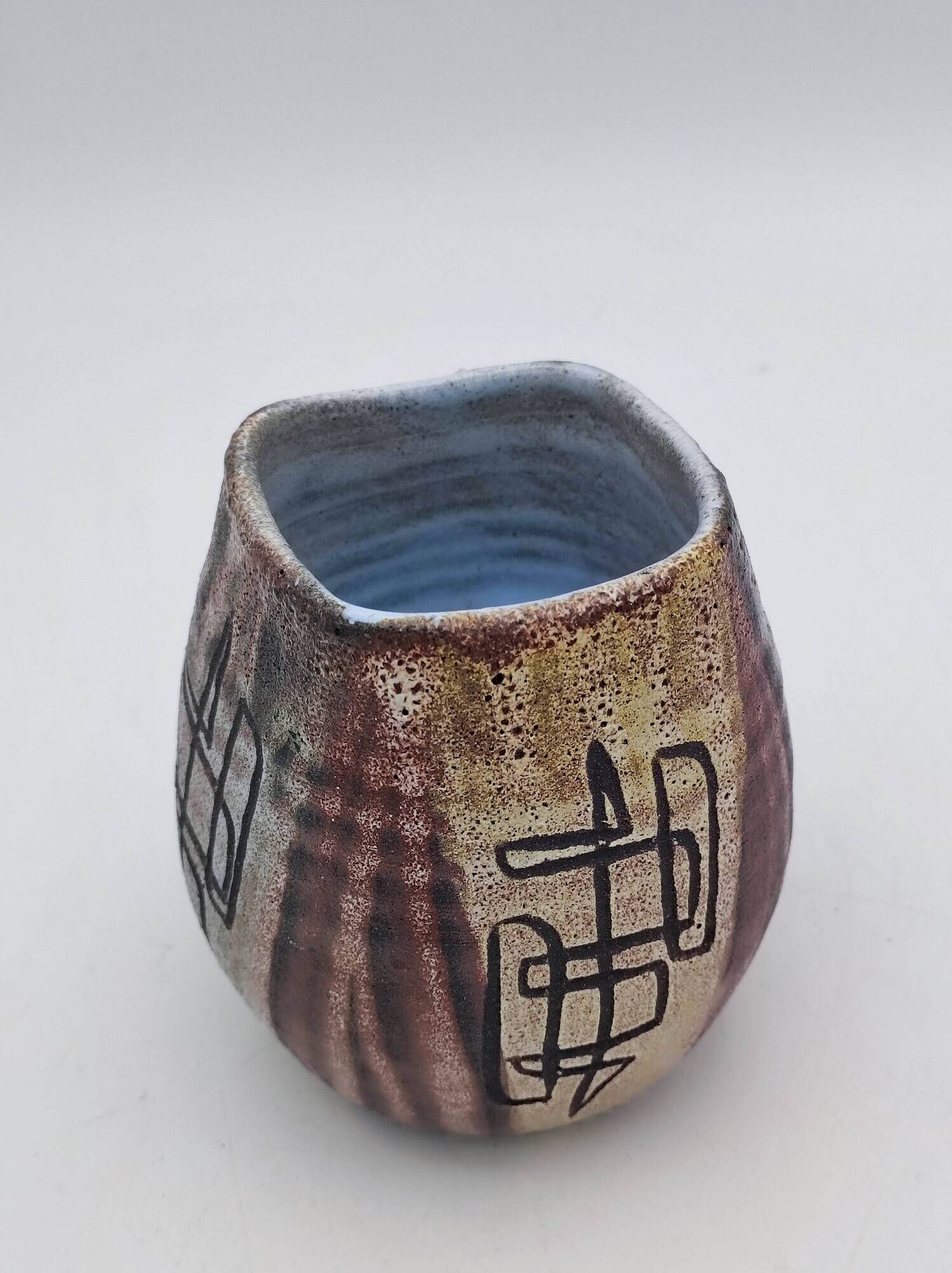 Vase Accolay motifs graphiques