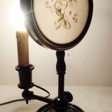Table lamp in wood and brass. France, 1940s.