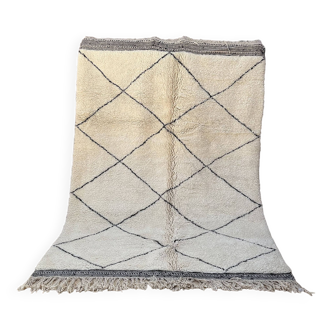 Tapis Marocain Beni Ouarain blanc - 210 x 300 cm