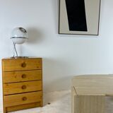 Coffee table Roche Bobois "eye" in travertine, 1970