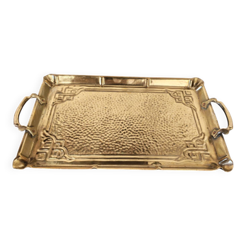 Art Nouveau hammered brass tray