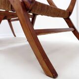 Pair of rope and wood armchairs - 1950s