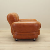 Leather armchair, Italian design, 1970s, production: Italy