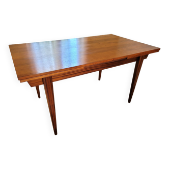 Scandinavian design table in teak and teak veneer