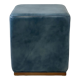 Vintage pouf 70's skaï bleu
