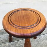 Vintage solid wood stool 1970