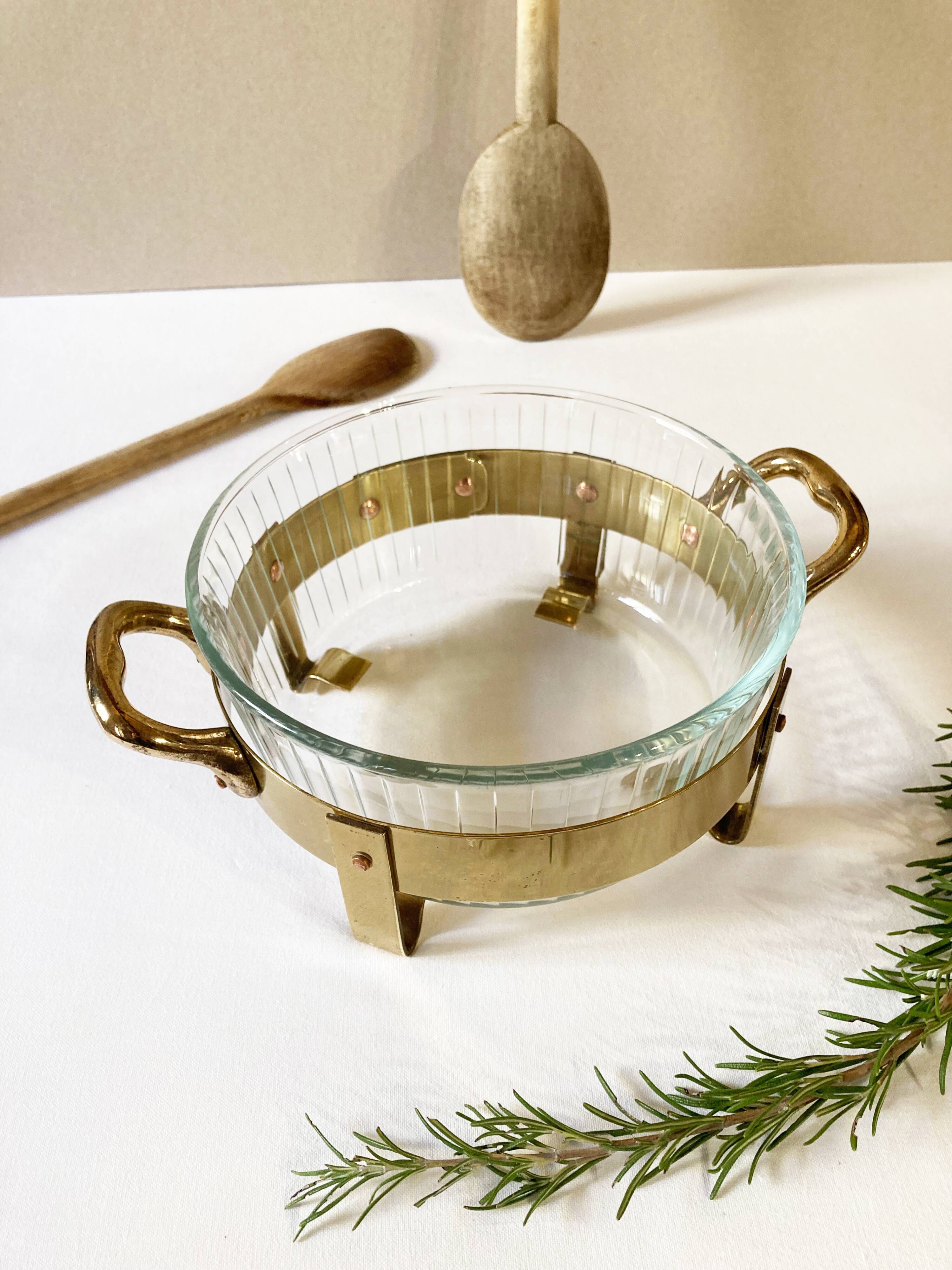 Copper and brass serving dish, M. Delalande, Villedieu, France