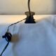 Brass and red painted metal clamp desk lamp - 1950s