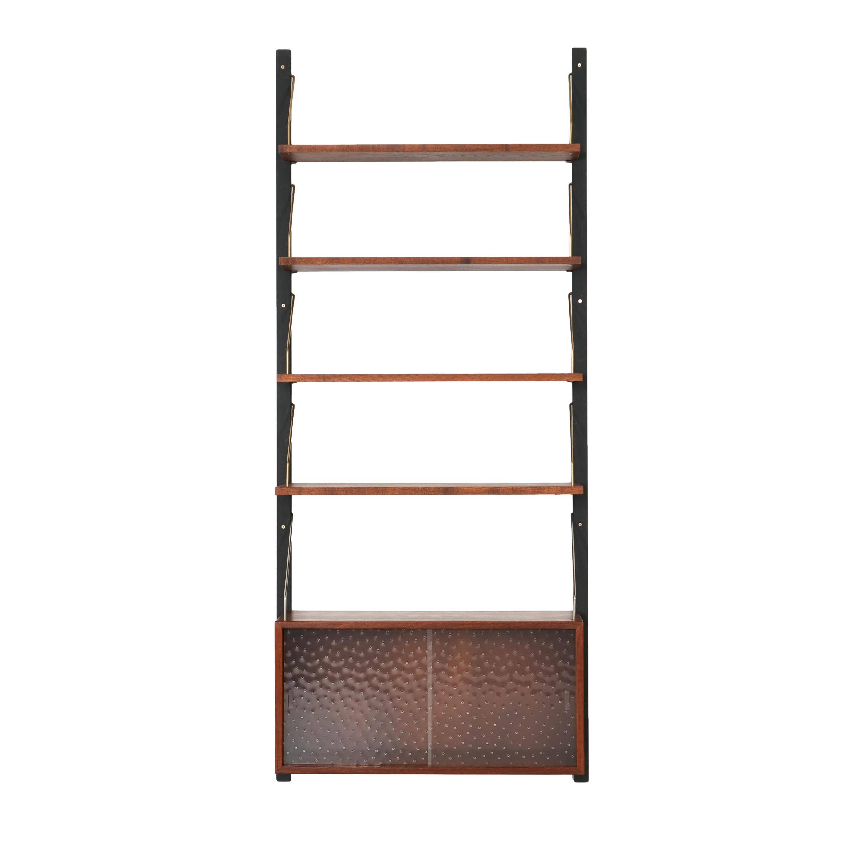 Teak wall unit, Danish design, 1960s, production: Denmark