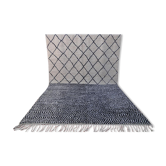 Tapis beni ourain noir et blanc 345 x 247 cm